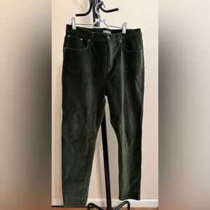 Garnet Hill women corduroy velvet green pants size 12